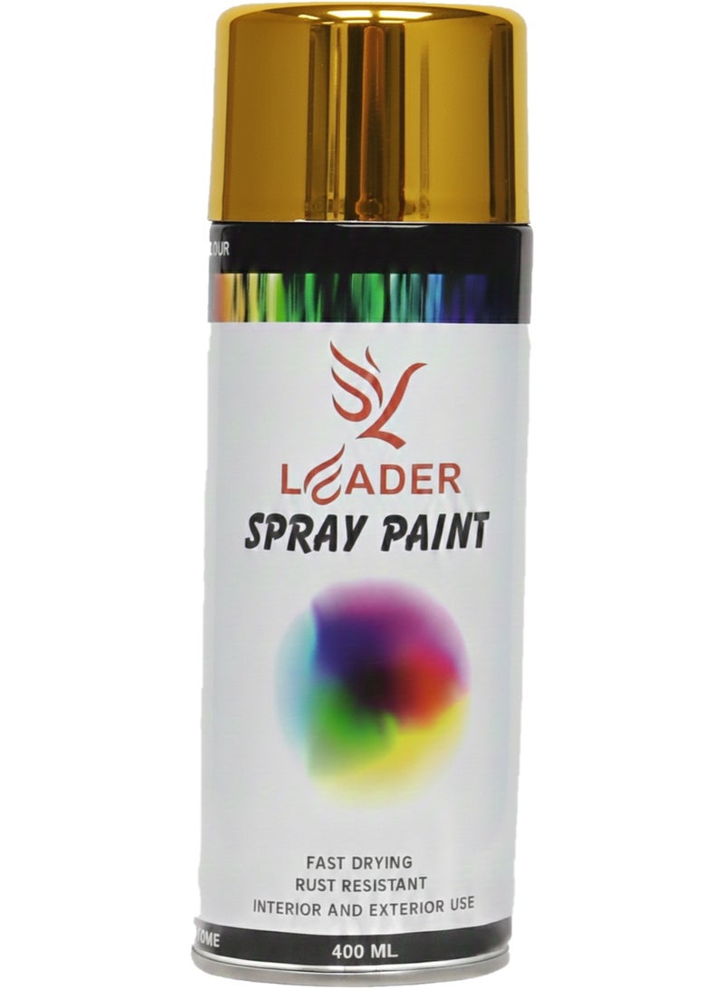 Leader Spray Paint 400ml (Chrome Gold)– High-Quality Multipurpose Paint